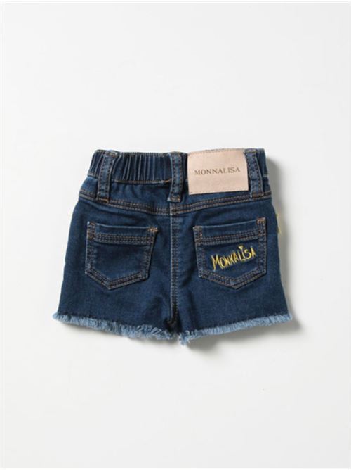 SHORTS JEANS CON VICHY FE MONNALISA | 3994109025/BLU STONE DENIM